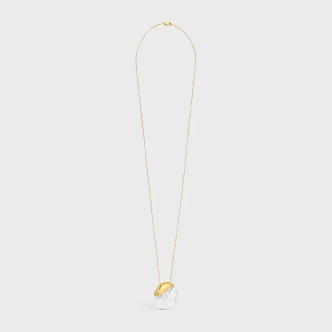 Collar CELINE en cristal de roca y latón con acabado dorado Collar CELINE en cristal de roca y latón con acabado dorado