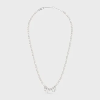 Collar CELINE Monochroms de perlas de cristal y latón con acabado de rodio
