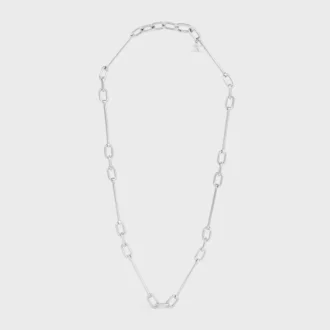 Collar con charms de latón con acabado de rodio