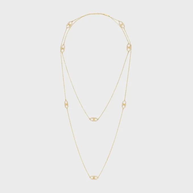 Collar largo Maillon Triomphe en oro amarillo y diamantes Collar largo Maillon Triomphe en oro amarillo y diamantes