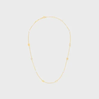 Collar Les Perles CELINE con strass, perlas de resina y latón con acabado dorado