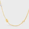 Collar Les Perles CELINE con strass, perlas de resina y latón con acabado dorado Collar Les Perles CELINE con strass, perlas de resina y latón con acabado dorado