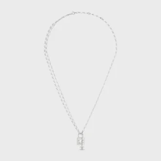 Collar Triomphe Lock en latón con acabado en rodio