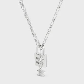 Collar Triomphe Lock en latón con acabado en rodio
