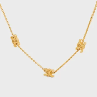 Collar Triomphe Mini Triomphe en latón con acabado dorado