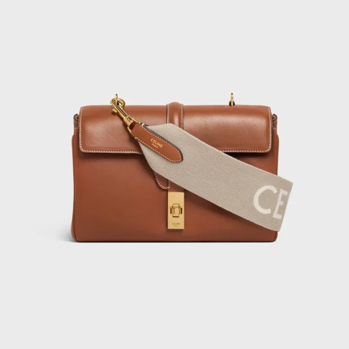Correa corta de lana con jacquard CELINE y acabados dorados