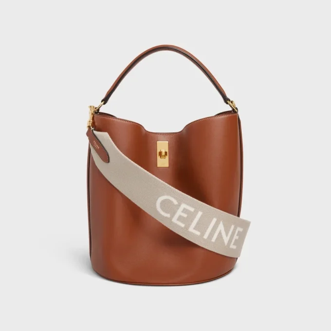 Correa corta de lana con jacquard CELINE y acabados dorados