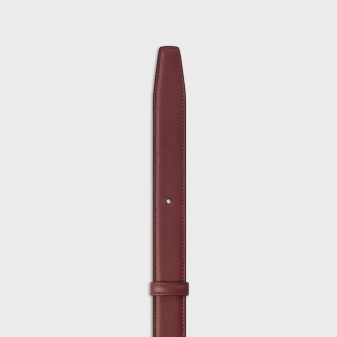 Correa reversible de 25 mm en piel de becerro lisa y granulada Correa reversible de 25 mm en piel de becerro lisa y granulada