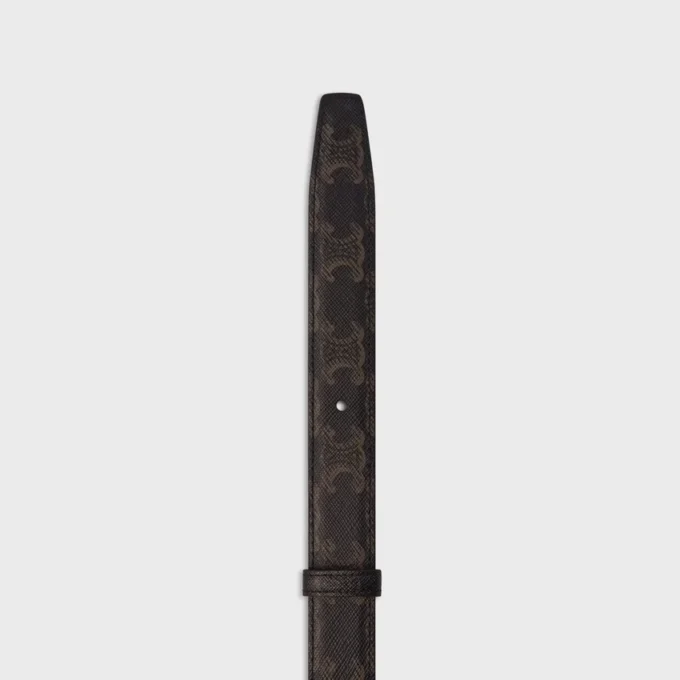 Correa reversible de 25 mm en piel de becerro natural y Triomphe Canvas Correa reversible de 25 mm en piel de becerro natural y Triomphe Canvas