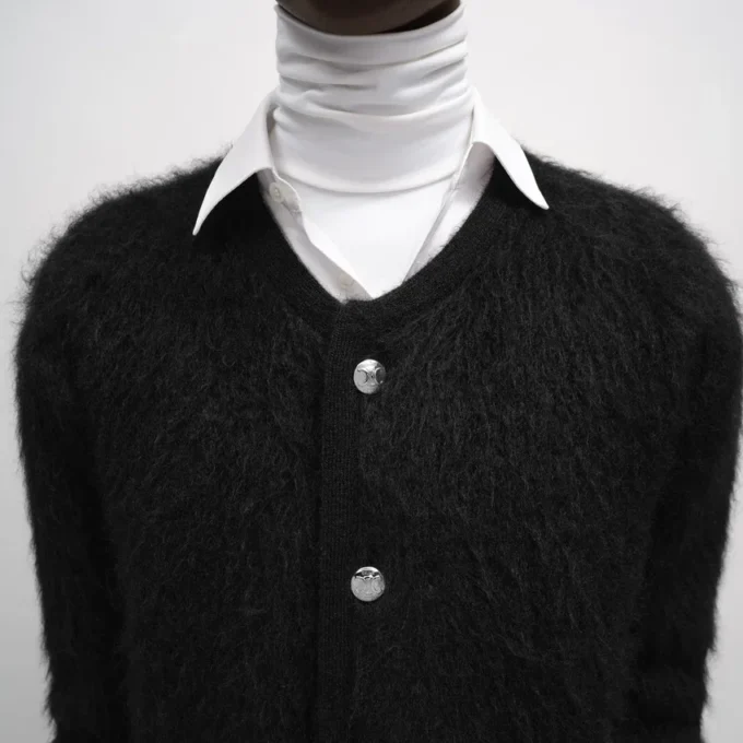 Cárdigan de mohair cepillado Cárdigan de mohair cepillado