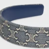 Diadema CELINE Jacquard Triomphe en algodón, poliamida, poliéster y piel de becerro Diadema CELINE Jacquard Triomphe en algodón, poliamida, poliéster y piel de becerro