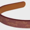 Diadema fina CELINE Toile Triomphe en piel de cordero y Toile Triomphe