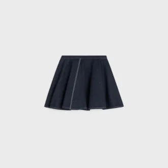 Falda con volantes en denim de algodón ligero