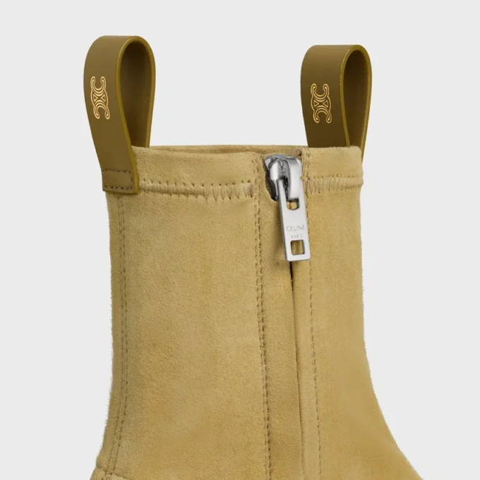 Botas Flow con cremallera en ante elástico de piel de cordero