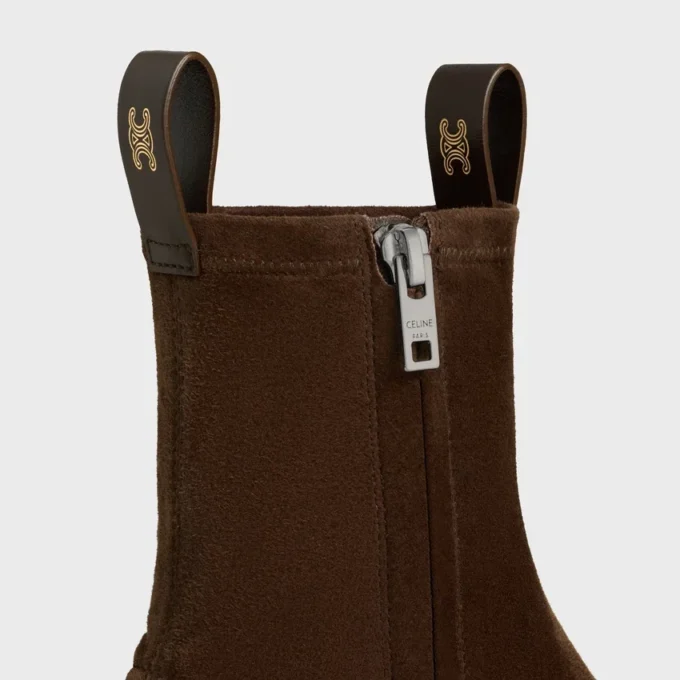 Flow – Bota con cremallera en piel de cordero de ante elástica Flow – Bota con cremallera en piel de cordero de ante elástica