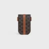 Funda para móvil con solapa en Triomphe Canvas y piel de becerro