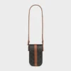 Funda para móvil con solapa en Triomphe Canvas y piel de becerro