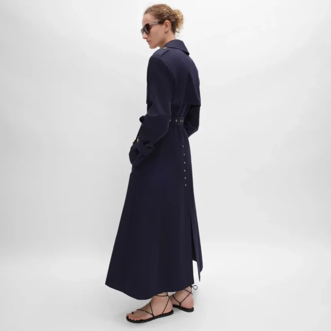 Gabardina tipo esmoquin en gabardina de algodón y lana Gabardina tipo esmoquin en gabardina de algodón y lana