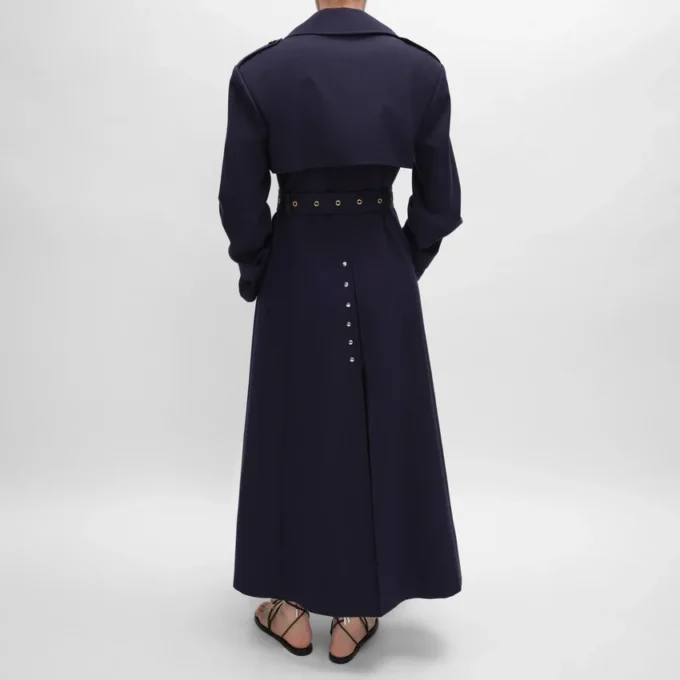 Gabardina tipo esmoquin en gabardina de algodón y lana Gabardina tipo esmoquin en gabardina de algodón y lana