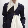 Gabardina tipo esmoquin en gabardina de algodón y lana Gabardina tipo esmoquin en gabardina de algodón y lana