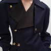 Gabardina tipo esmoquin en gabardina de algodón y lana Gabardina tipo esmoquin en gabardina de algodón y lana