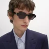 Gafas de sol con montura negra 63 de acetato y metal Gafas de sol con montura negra 63 de acetato y metal
