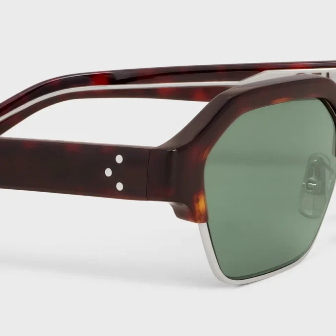 Gafas de sol con montura negra 63 de acetato y metal Gafas de sol con montura negra 63 de acetato y metal