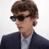 Gafas de sol con montura negra 63 de acetato y metal Gafas de sol con montura negra 63 de acetato y metal