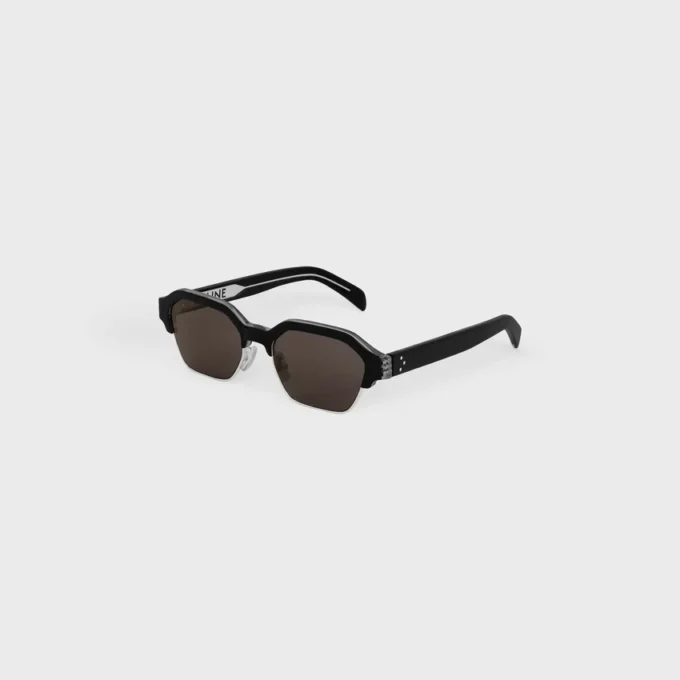 Gafas de sol con montura negra 63 de acetato y metal Gafas de sol con montura negra 63 de acetato y metal