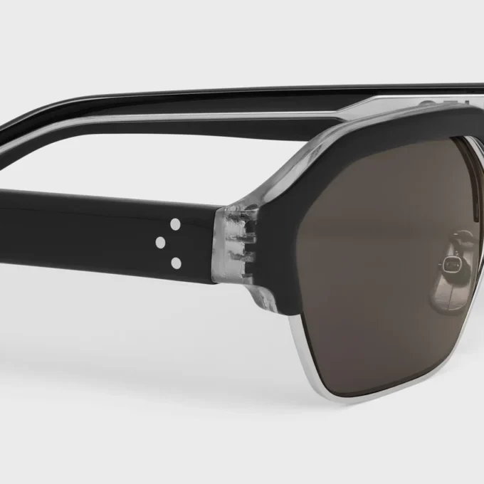 Gafas de sol con montura negra 63 de acetato y metal Gafas de sol con montura negra 63 de acetato y metal