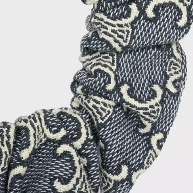 Goma para el pelo CELINE Jacquard Triomphe en algodón, poliéster, poliamida y latón con acabado dorado Goma para el pelo CELINE Jacquard Triomphe en algodón, poliéster, poliamida y latón con acabado dorado