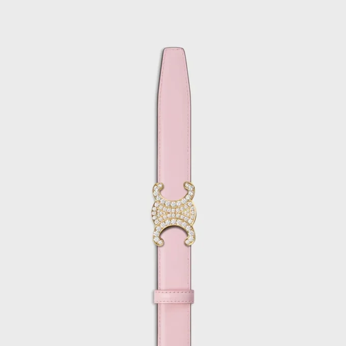 Hebilla Triomphe de latón con strass y correa reversible de 25 mm en taurillón