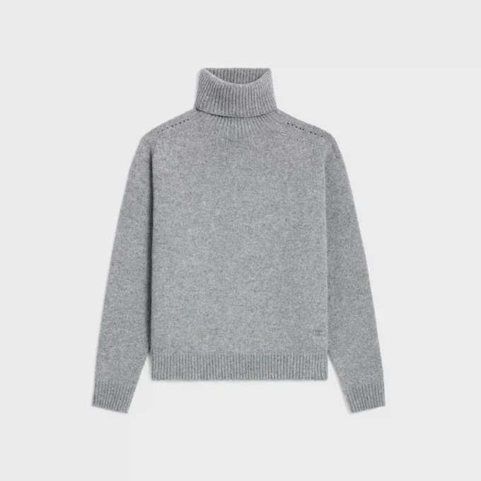 Jersey de cuello alto de cachemira sin costuras