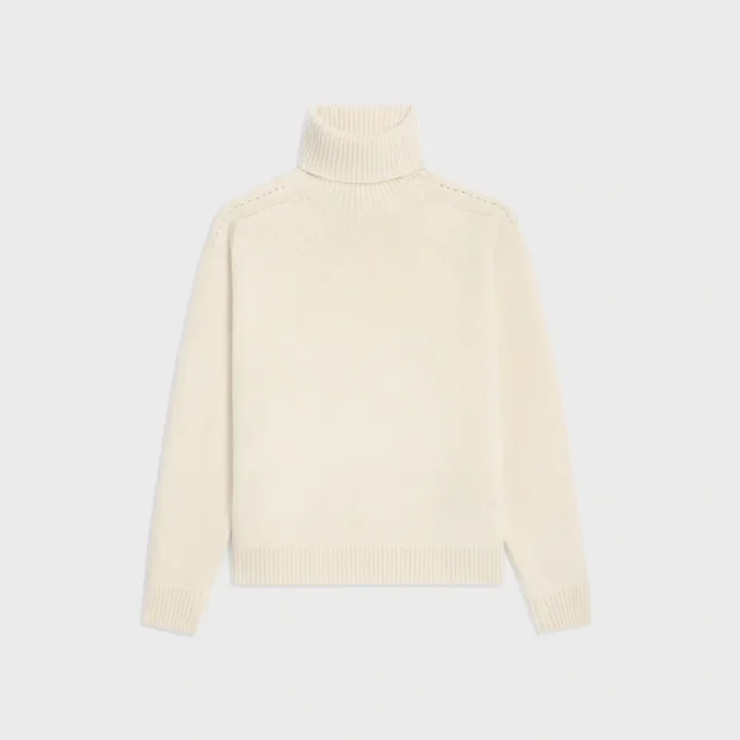 Jersey de cuello alto de cachemira sin costuras