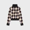 Jersey de cuello alto de lana con diseño Argyle Jersey de cuello alto de lana con diseño Argyle