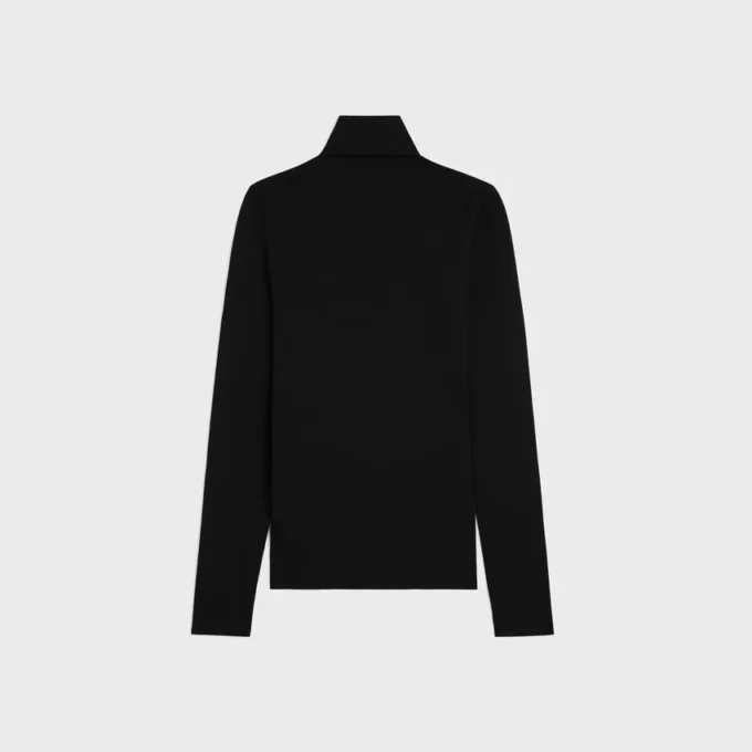 Jersey de cuello alto en jersey de algodón deportivo