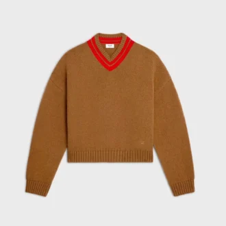 Jersey de cuello en V de cachemira