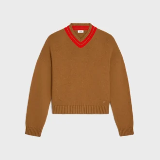 Jersey de cuello en V de cachemira