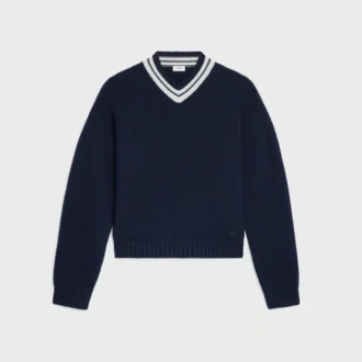Jersey de cuello en V de cachemira