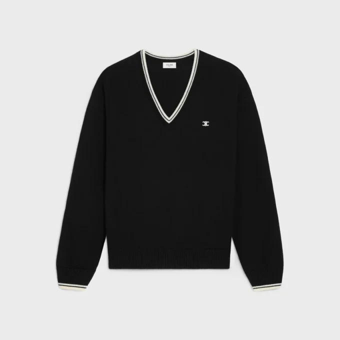 Jersey de cuello en V Triomphe de lana Jersey de cuello en V Triomphe de lana