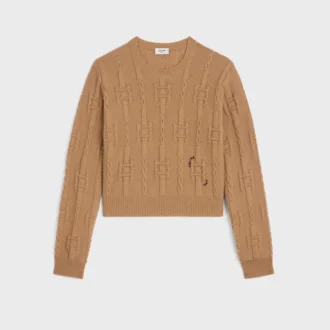 Jersey de cuello redondo con cadenas de cachemira