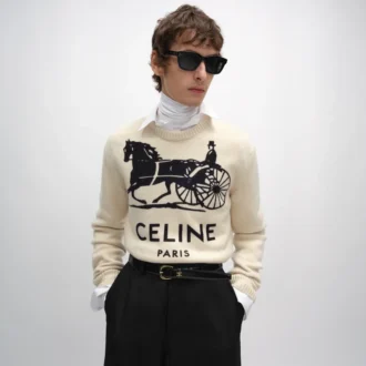 Jersey de cuello redondo de cachemira