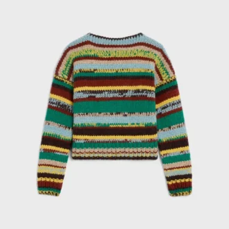 Jersey de cuello redondo en alpaca Mouline y lana