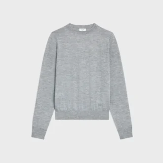 Jersey de cuello redondo en cachemira fina