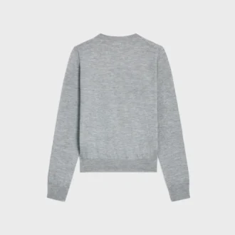 Jersey de cuello redondo en cachemira fina