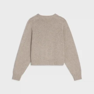 Jersey de cuello redondo en cachemira sin costuras