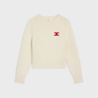 Jersey de cuello redondo en cachemira y seda