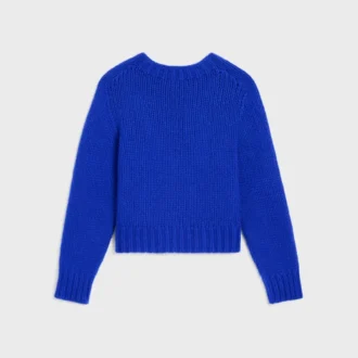 Jersey de cuello redondo en cachemira y seda