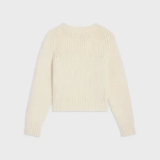 Jersey de cuello redondo en cachemira y seda