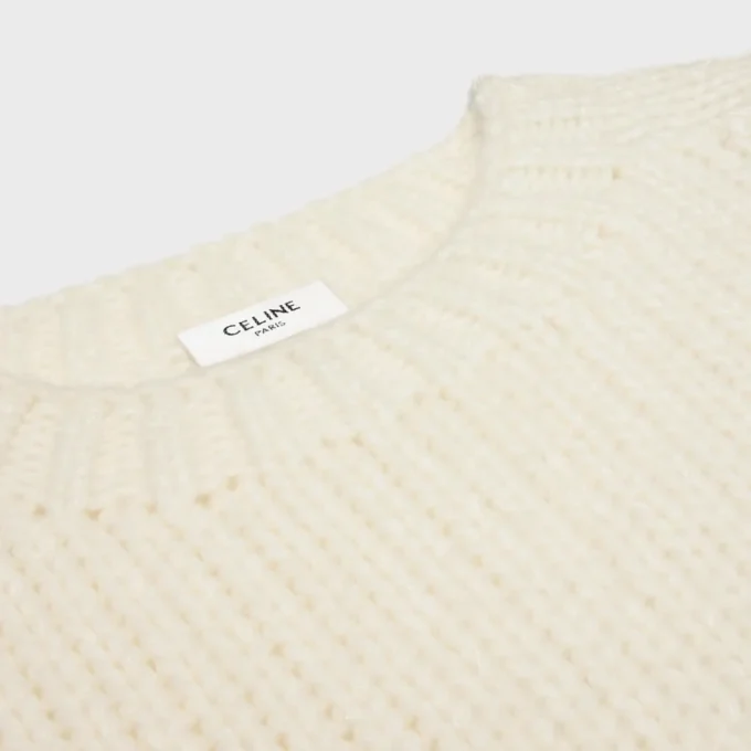 Jersey de cuello redondo en cachemira y seda Jersey de cuello redondo en cachemira y seda